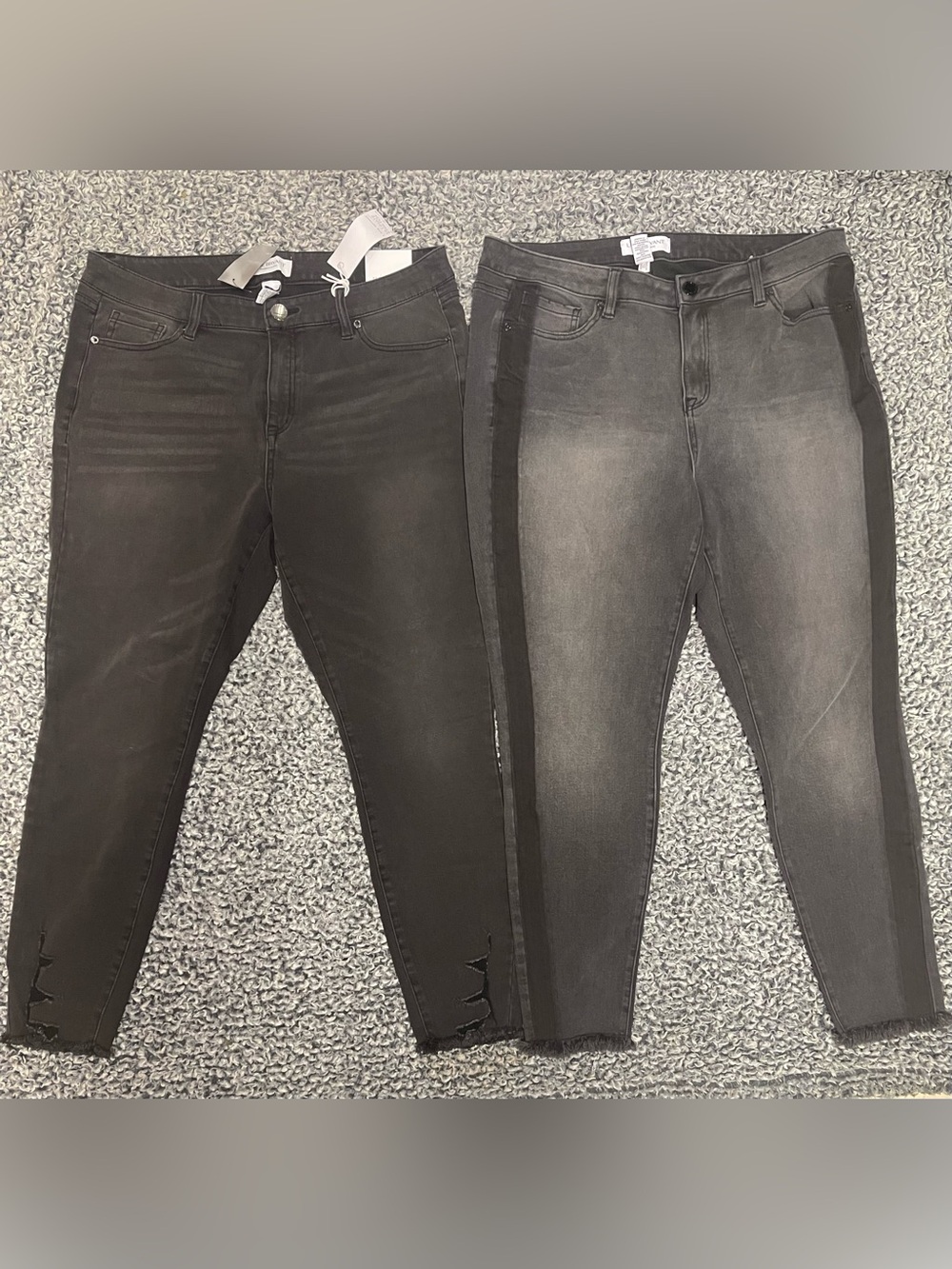 Lane Bryant Black & Gray Skinny Jeans